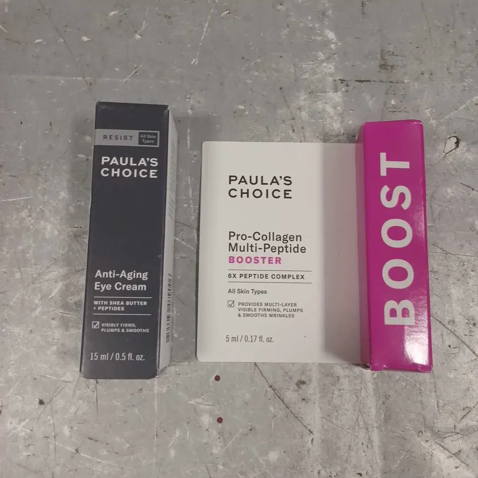 PAULA'S CHOICE LOT OF 2 ASSORTED COSMETIC PRODUCTS TO INCLUDE - PRO-COLLAGEN MULTI-PEPTIDE BOOSTER 5ML - ANTI-AGEING EYE CREAM 15ML