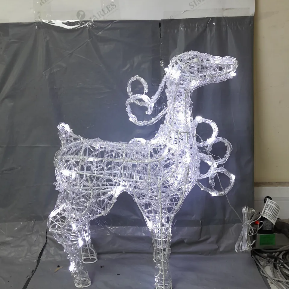 OUTDOOR SPUN ACRYLIC STANDING REINDEER  RRP £69.99