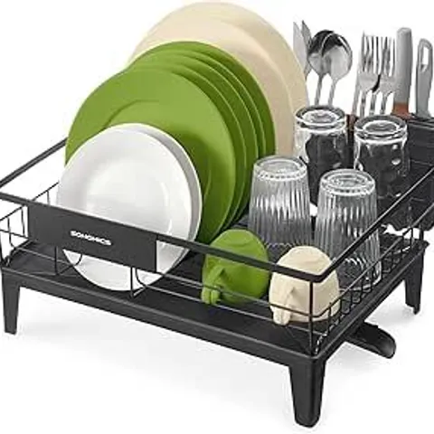 BOXED SONGMICS DISH DRYING RACK, DISH DRAINER RACK FOR KITCHEN COUNTER