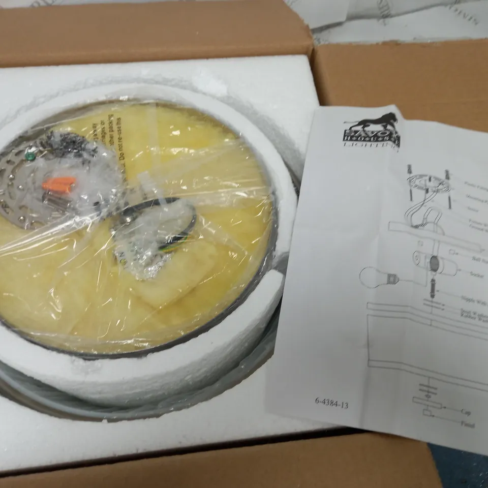 BOXED VLAVIC HAGEN 2-LIGHT FLUSH CEILING LIGHT 