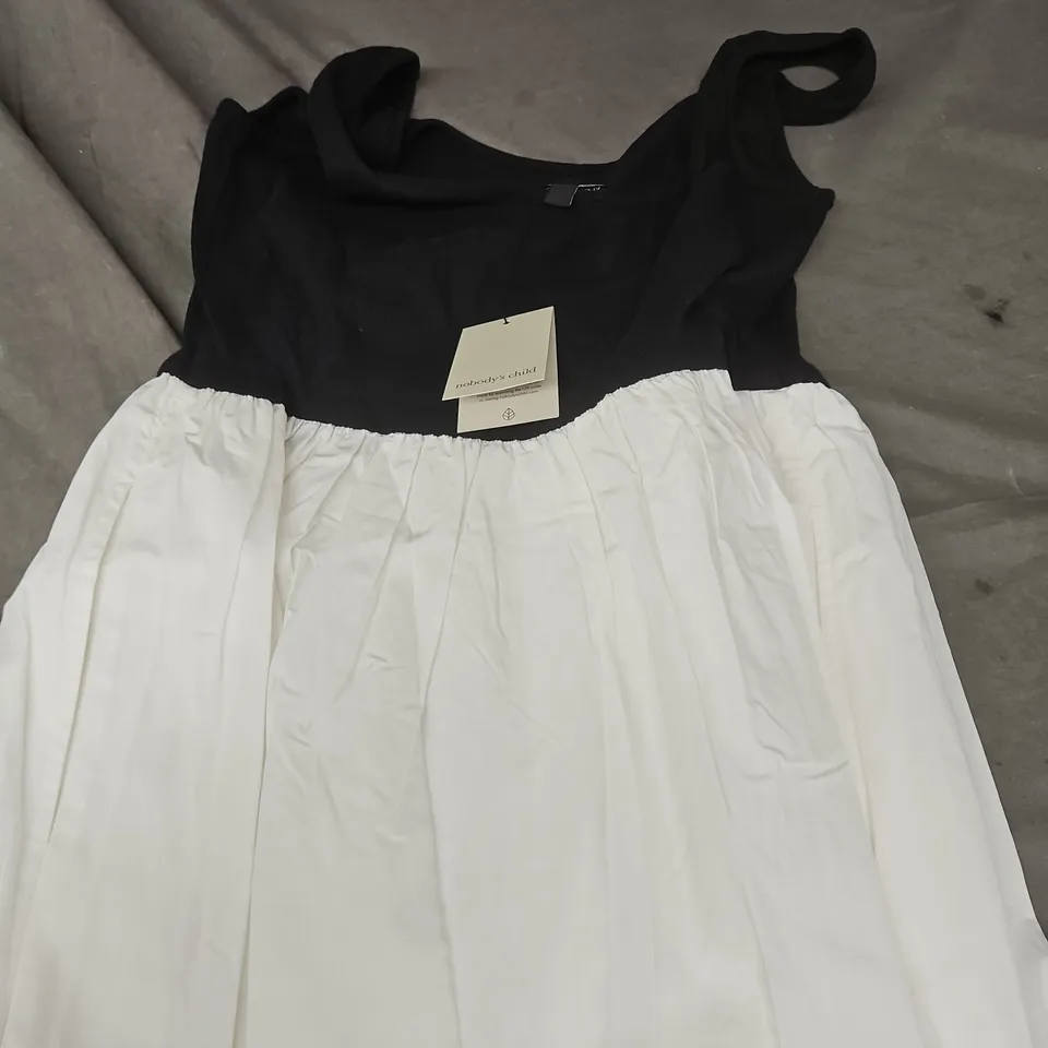 NOBODY'S CHILD WOMEN’S BLACK & WHITE MINI DRESS, UK 12