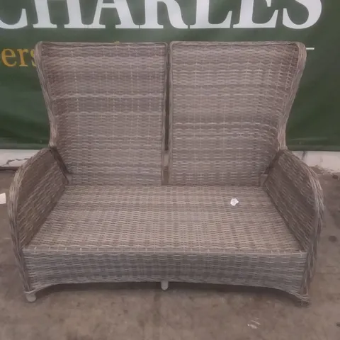 RATTAN EFFECT 2 SEATER GARDEN CHAIR GREY