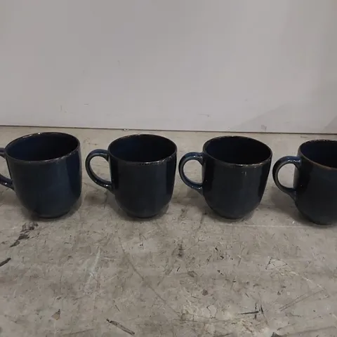 BOXED REACTIVE DINNERWARE MUGS 400ML SET OF 4 DARK BLUE (1 BOX)