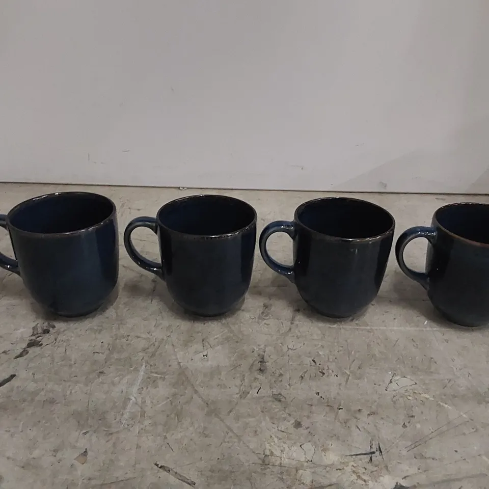 BOXED REACTIVE DINNERWARE MUGS 400ML SET OF 4 DARK BLUE (1 BOX)