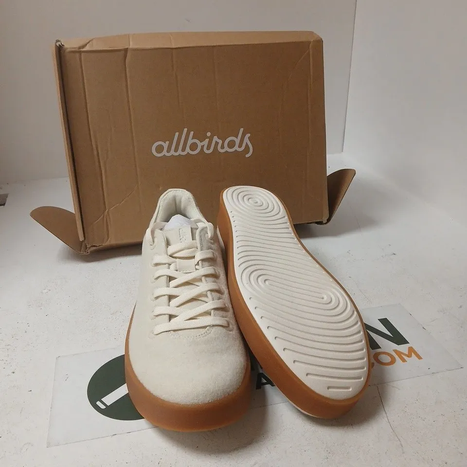 ALLBIRDS WOOL CRUISER SELECT SNEAKERS – WHITE, GUM SOLE, UK 12.5 (US 13.5)