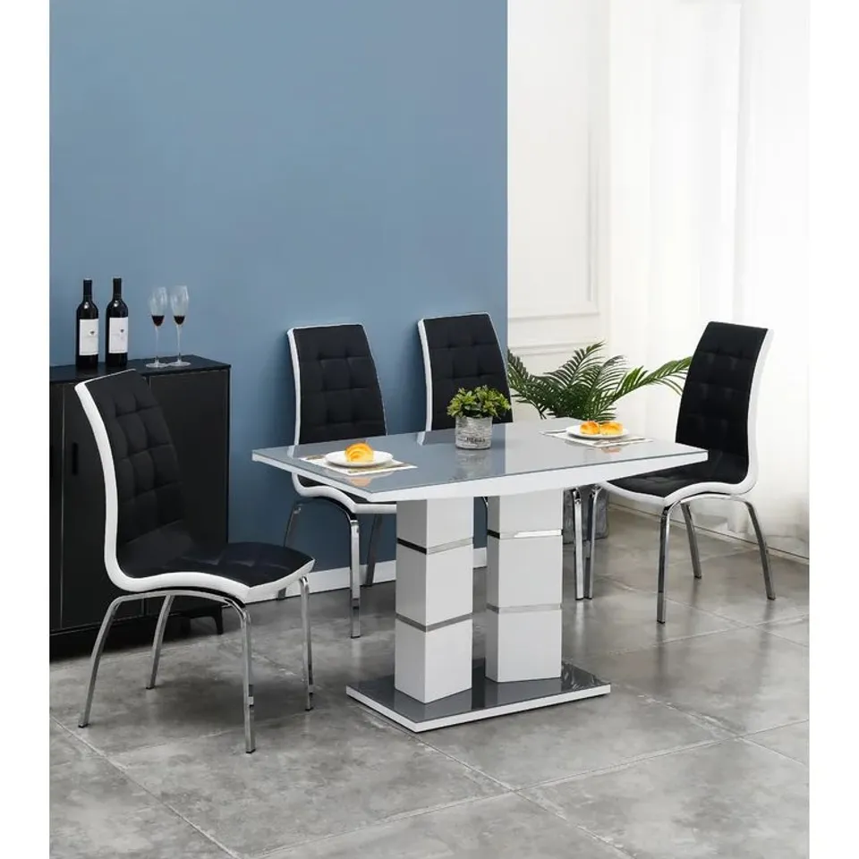 BOXED IMPERIA 4 CHOWCHILLA DINING TABLE BLACK (3 BOXES)