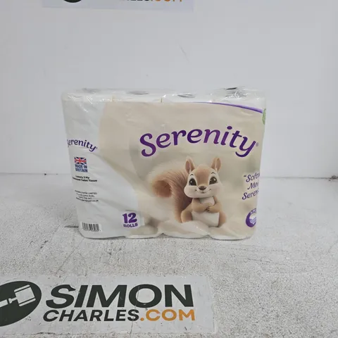 SERENITY LUXURY 3 PLY EMBOSSED TOILET TISSUE 12 ROLLS