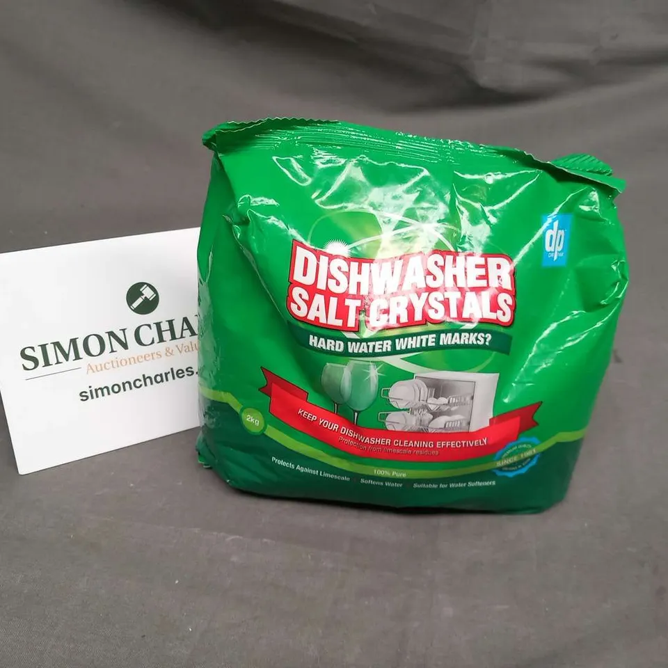 SIX PACKS OF DP DISHWASHER SALT CRYSTALS 2KG