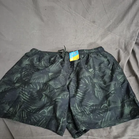 MOUNTAIN WAREHOUSE BEACH ARUBA PRINTED SWIM SHORTS – DARK GREEN – UK XL