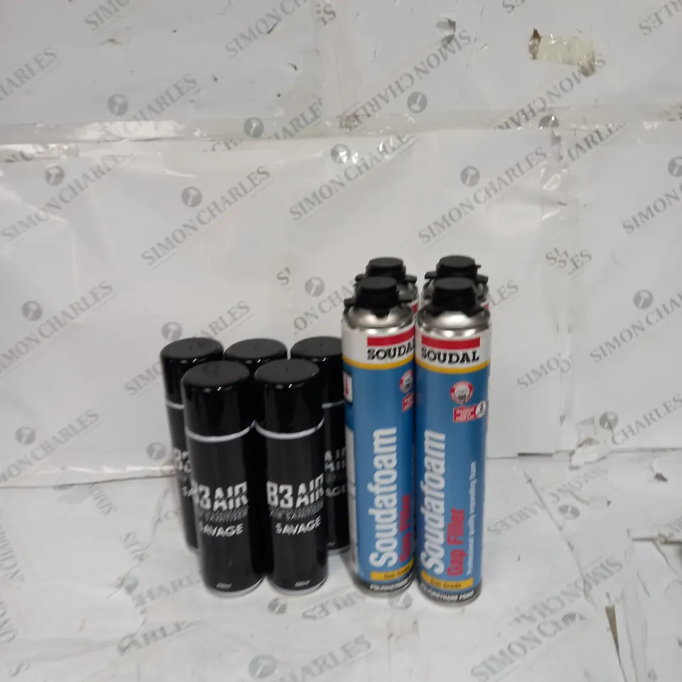 8 ASSORTED AEROSOL ITEMS TO INCLUDE B3 AIR SANITISER, SOUDAFOAM - COLLECTION ONLY 