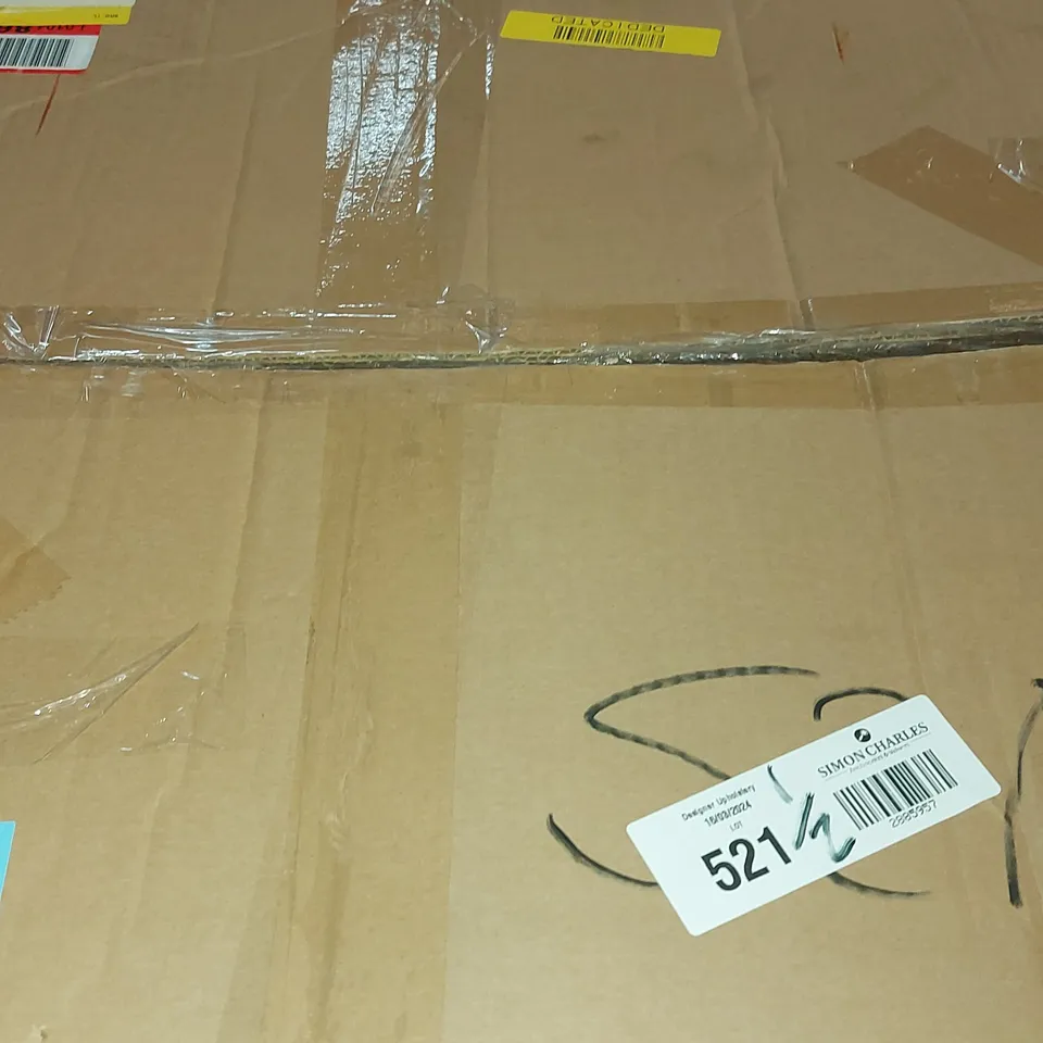 BOXED CAMDEN POLYESTER BLEND UPHOLSTERED ARM CHAIRS SET OF 4 - PEPPERCORN AZURE VELVET (2 BOXES)