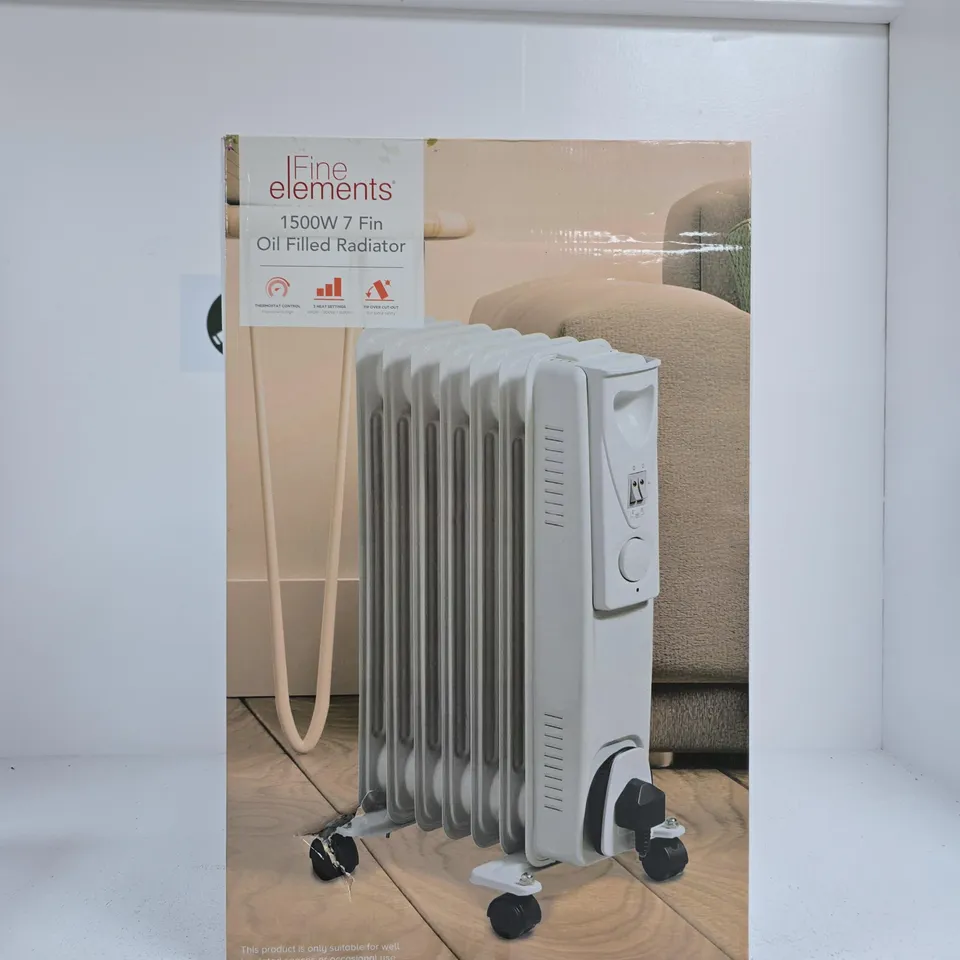 FINE ELEMENTS 1500W 7-FIN OIL-FILLED RADIATOR – BOXED