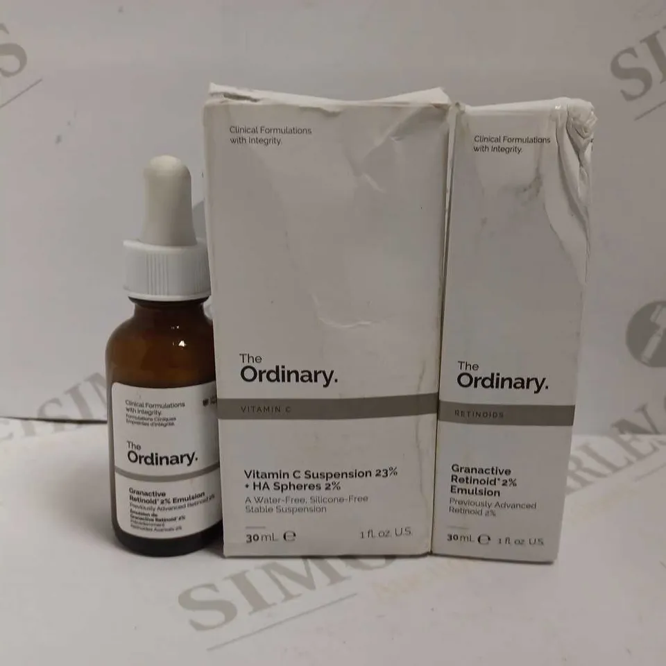 3 THE ORDINARY ITEMS INCLUDING GRANACTIVE EMULSION (30ML), VITAMIN C SUSPENSION (30ML)