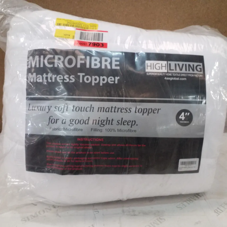 CORNETTE WHITE NOISE 4" MICROFIBRE MATTRESS TOPPER