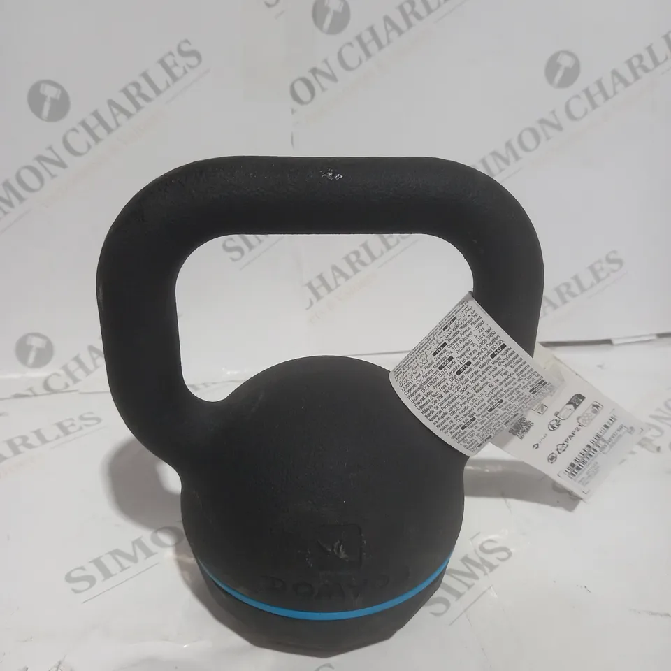 CAST IRON & RUBBER BASE KETTLEBELL - 8 KG