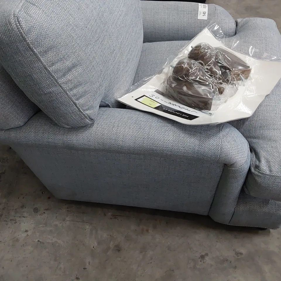 QUALITY BRITISH DESIGNER LOUNGE Co. EASY CHAIR PALE BLUE FABRIC 