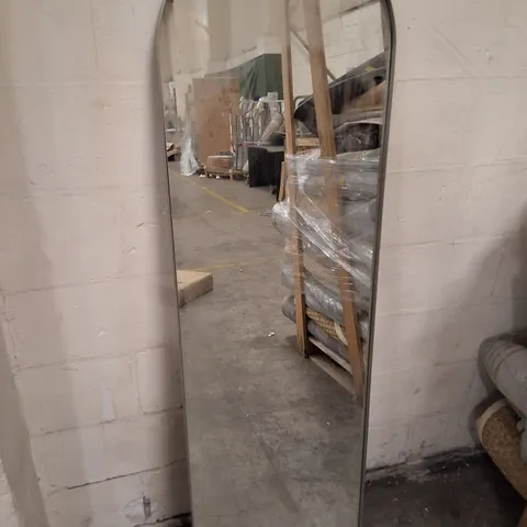 ARCHED SILVER METAL FRAMED MIRROR 50×170×3CM