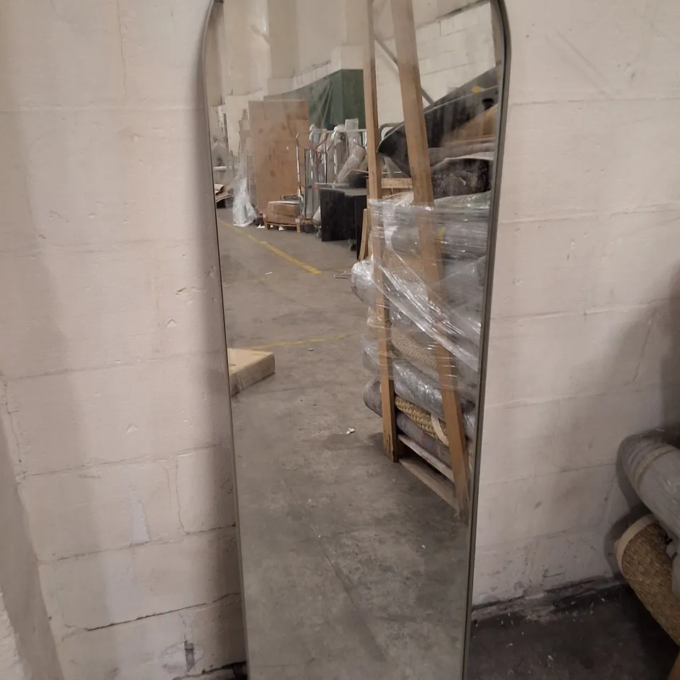 ARCHED SILVER METAL FRAMED MIRROR 50×170×3CM