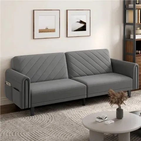 BOXED FABRIC CLICK-CLACK 3-SEATER SOFA (2 BOXES)  