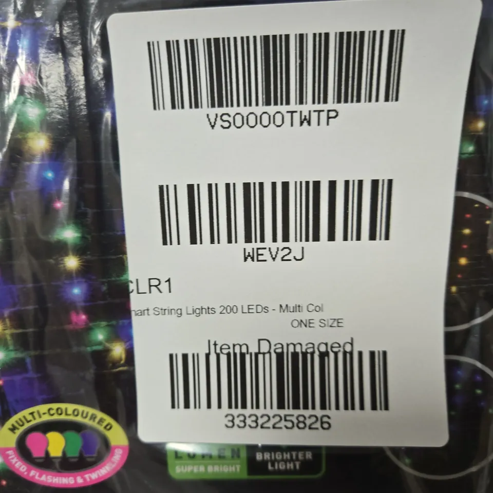 SOLAR POWERED 200 LED MULTI-COLOURED STRING LIGHTS – 19.9M (GARDEN/OUTDOOR LIGHTING)