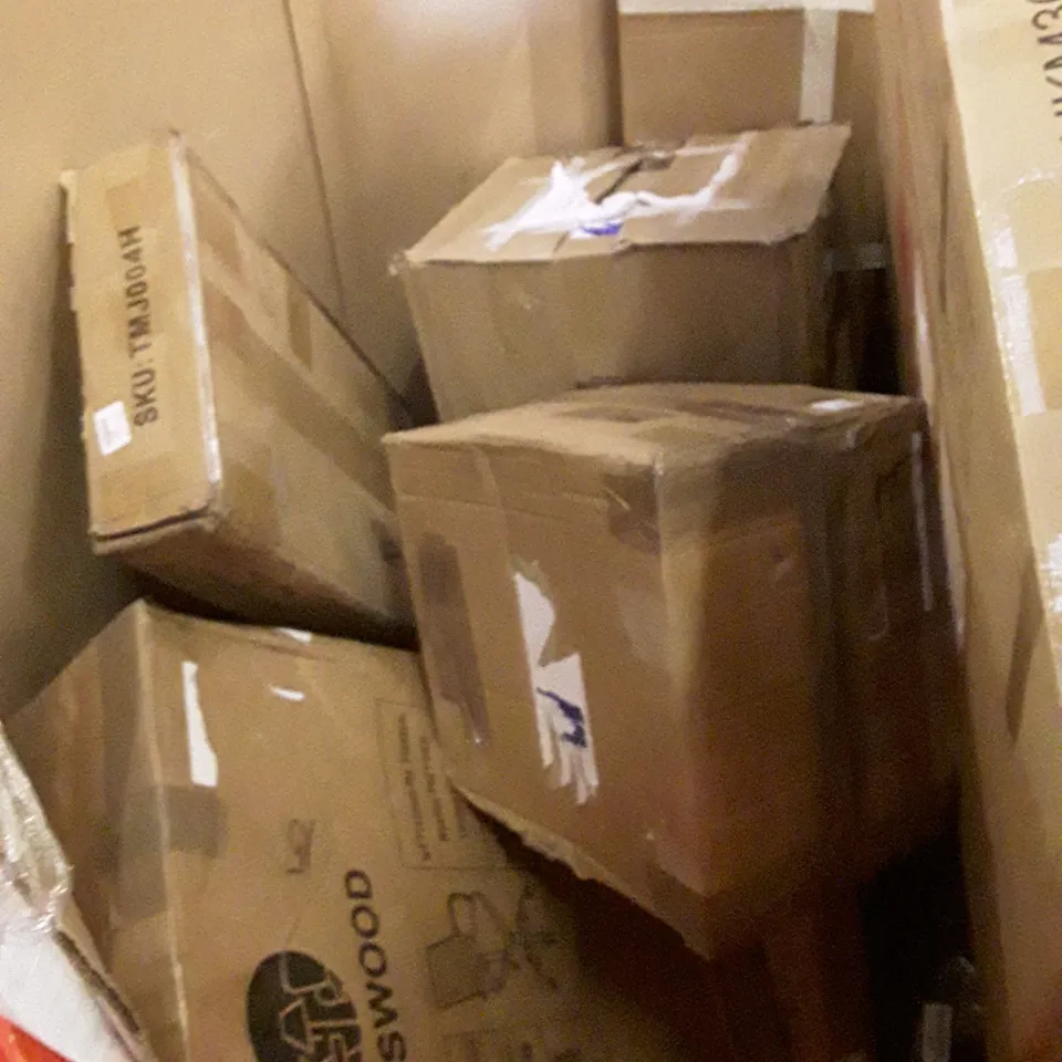 PALLET OF ASSORTED PRODUCTS INCLUDING CHILDREN'S TRICYCLE, ROTARY DEHUMIDIFIER, GAS WATER HEATER, 3-DRAWER STORAGE CABINET, OFFICE CHAIR