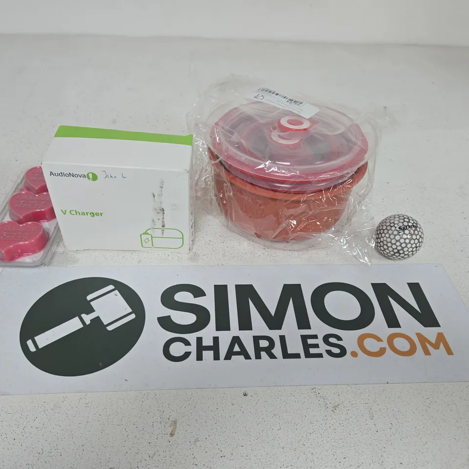 APPROXIMATELY 20 ASSORTED HOUSEHOLD PRODUCTS TO INCLUDE WAX MELTS, V CHARGER AND GOLF BALLS