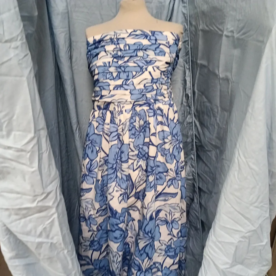 NOBODY'S CHILD FELICITY MIDI DRESS – BLUE FLORAL, UK 12 (EU 40, USA 8)