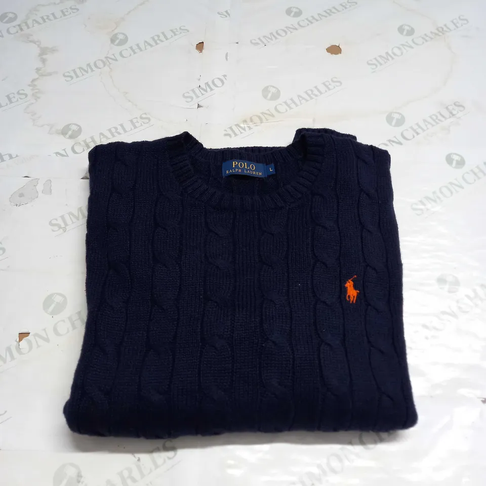 RALPH LAUREN KNTTED JUMPER - NAVY - SIZE L