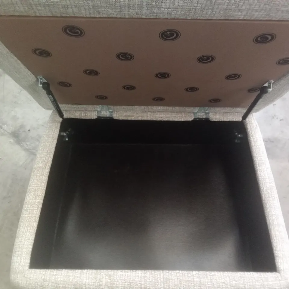 DESIGNER G PLAN MADE GREENWICH STORAGE FOOTSTOOL - LOOM CLAY FABRIC 
