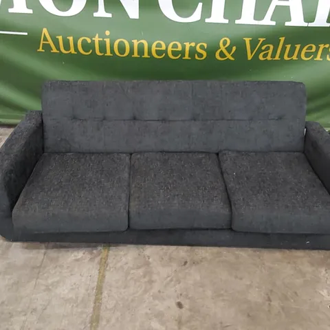 DESIGNER 3 SEATER SOFA IN CHARCOAL FABRIC