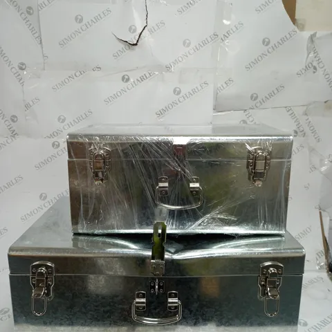 BOXED BUNDLEBERRY BY AMANDA HOLDEN SET OF GALVANISED OUTDOOR TRUNKS