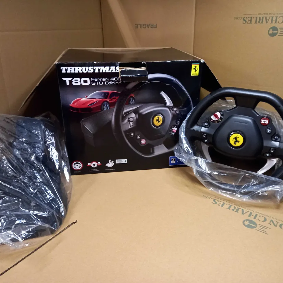 BOXED FERARI THRUSTMASTER T80 STEERING WHEEL/PEDALS