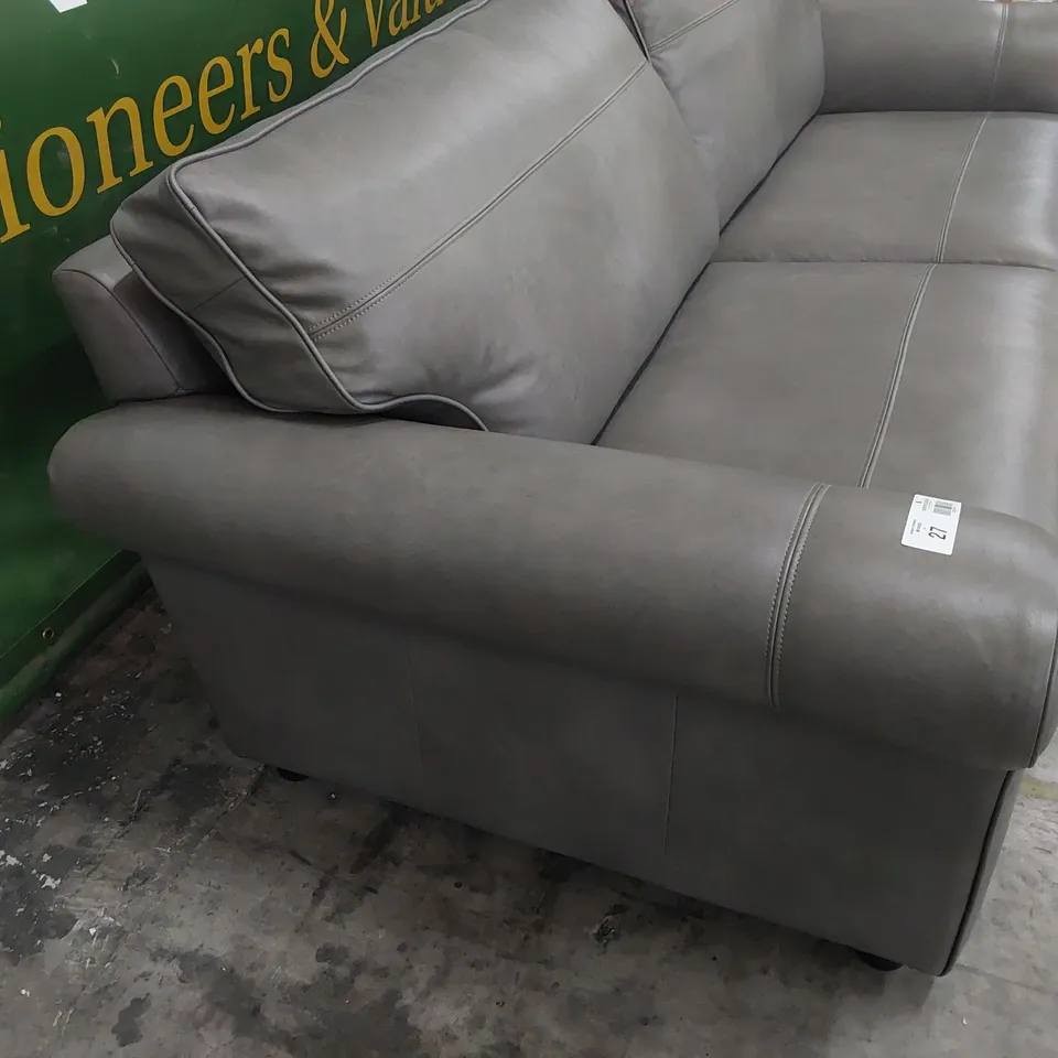 QUALITY BRITISH MADE LOUNGE Co FOUR SEATER SOFA GREY LEATHER 