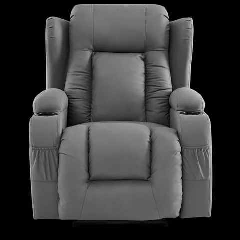 BOXED CAESAR ELECTRIC FABRIC RECLINER CHAIR - GREY (2 BOXES)
