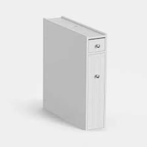 BOXED VONHAUS SLIM BATHROOM STORAGE UNIT, WHITE