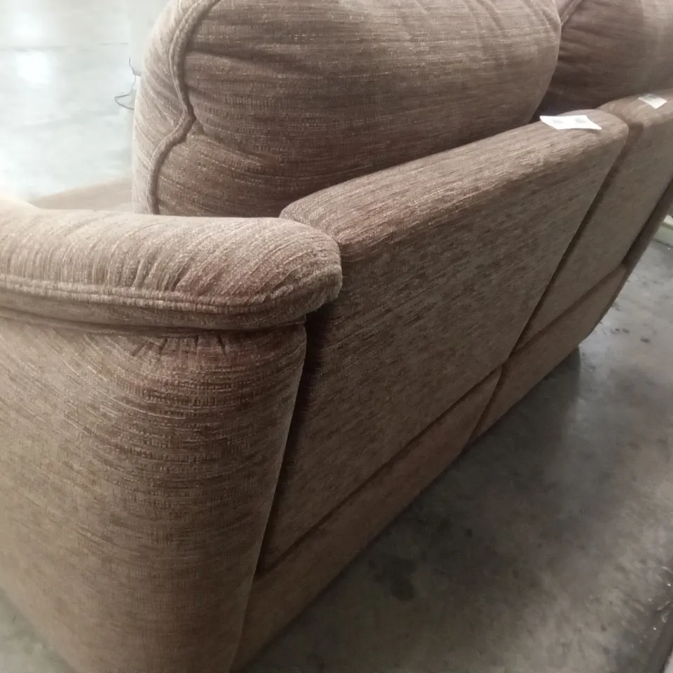 DESIGNER G PLAN MADE JACKSON 3 SEATER MANUAL RECLINER DBL SOFA - VICTORIA GINGER FABRIC 
