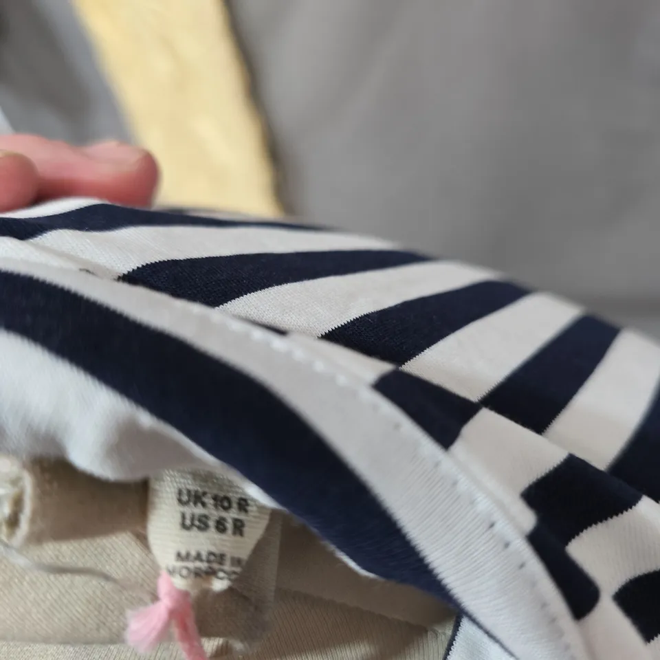 BODEN NAVY & WHITE STRIPE WRAP DRESS – UK 10 (US 6) REGULAR