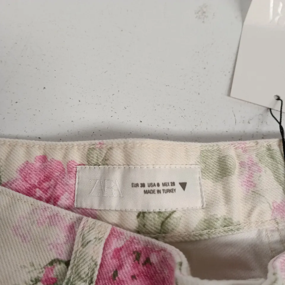 ZARA FLORAL TROUSERS – WOMEN'S UK8 (EU 38, US 6) MADE IN TURKEY