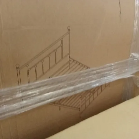 BOXED METAL KING SIZE BED FRAME - WHITE (1 BOX)
