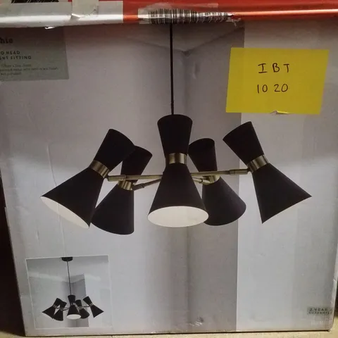 BOXED DUNELM ARCHIE RETRO HEAD 5 LIGHT FITTING