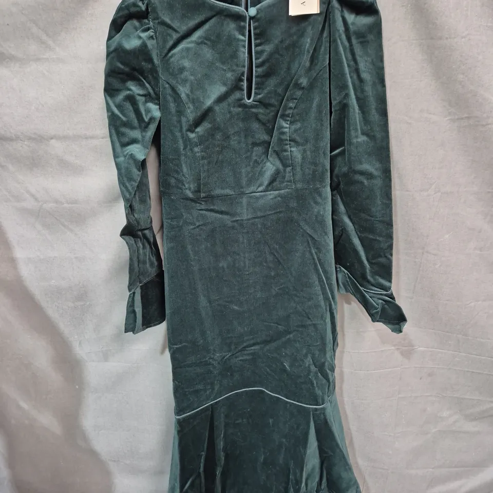 ASPIGA PALOMA ROUND NECK LONG SLEEVE DRESS – BOTTLE GREEN, XS