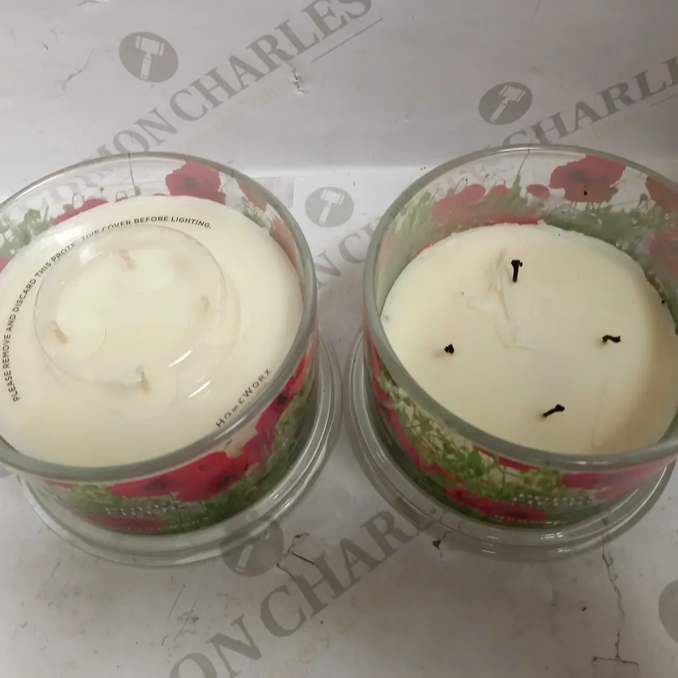 HOMEWORX BY HARRY SLATKIN SET OF 2 POPPY FIELDS 4 WICK CANDLES