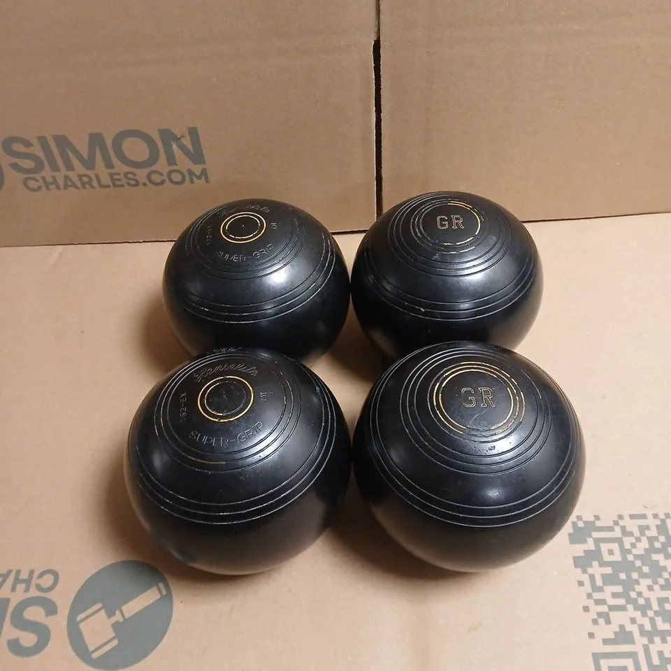 4 x HENSELITE SUPER GRIP 5" (GR) LAWN BOWLS