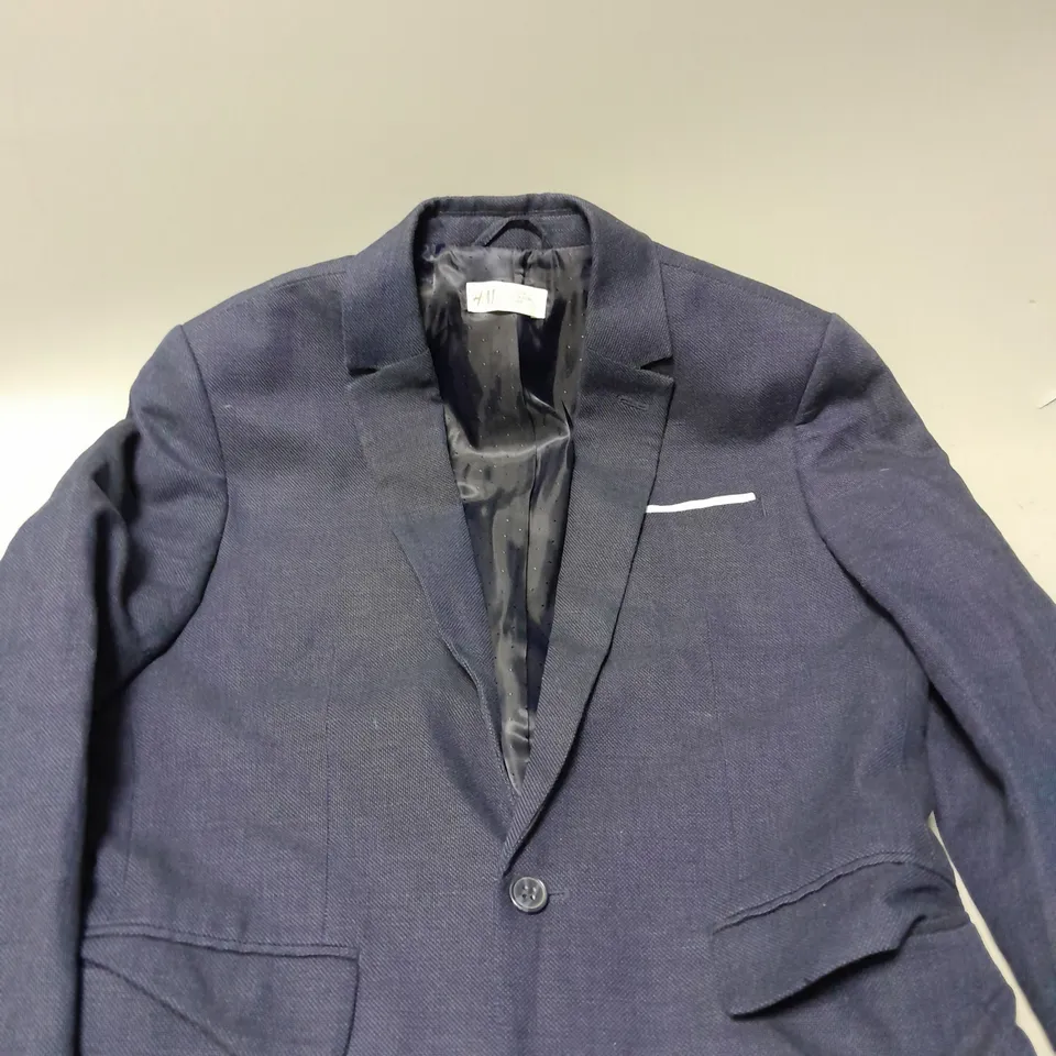 H&M DARK BLUE BUTTON UP BLAZER - UK 13-14 YEARS
