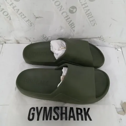 BAGGED GYMSHARK REST DAY SLIDES CORE OLIVE SIZE 8