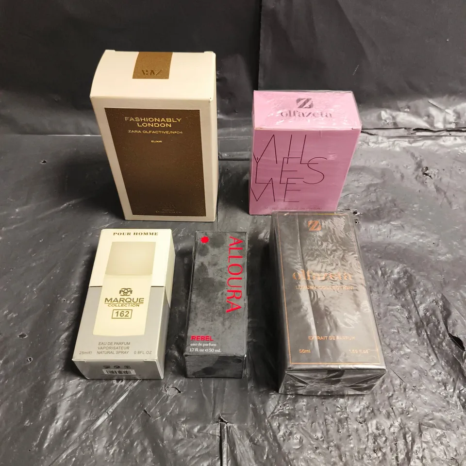 APPROXIMATELY 8 ASSORTED BOXED FRAGRANCES TO INCLUDE - OLFAZETA, ZARA, MARQUE, ETC.