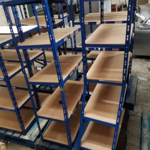 PALLET CONTAINING 2 5-TIER SHELVING UNITS 180×90×45CM - BLUE