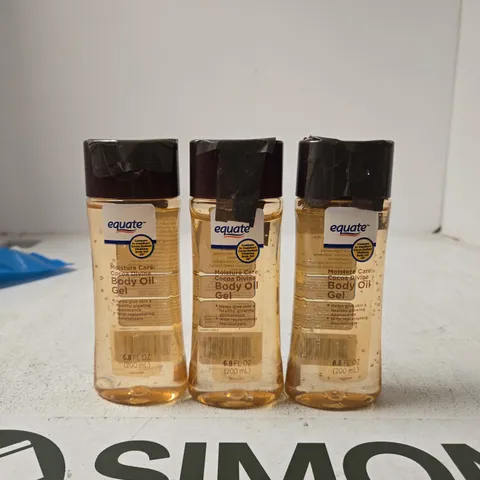 EQUATE COCOA DIVINE BODY OIL GEL β 3 X 200 ML BOTTLES