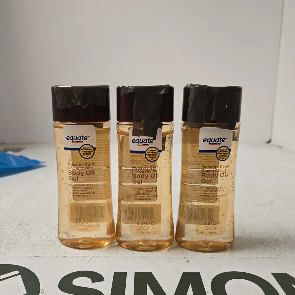 EQUATE COCOA DIVINE BODY OIL GEL – 3 X 200 ML BOTTLES