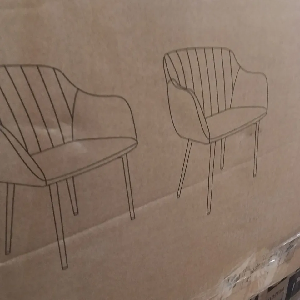 BOXED DINING CHAIRS -BEIGE SET OF 2